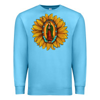 Ocean Blue our lady of guadalupe sunflower Premium Sweatshirt - JahusDesignShop