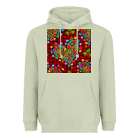 Matcha christmas lights and leopard hearts seamless pattern Heavyweight Hoodie - BundleAndBundleShop