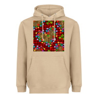 Mushroom christmas lights and leopard hearts seamless pattern Heavyweight Hoodie - BundleAndBundleShop