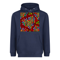 Navy christmas lights and leopard hearts seamless pattern Heavyweight Hoodie - BundleAndBundleShop