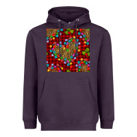 Plum christmas lights and leopard hearts seamless pattern Heavyweight Hoodie - BundleAndBundleShop