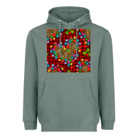 Sage christmas lights and leopard hearts seamless pattern Heavyweight Hoodie - BundleAndBundleShop