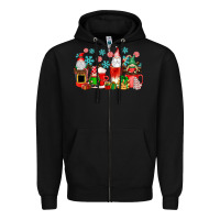 Black christmas gnomes coffee cups Zipper Hoodie - texasbilliewilder