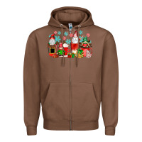 Chestnut christmas gnomes coffee cups Zipper Hoodie - texasbilliewilder