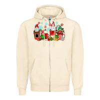 Sandshell christmas gnomes coffee cups Zipper Hoodie - texasbilliewilder