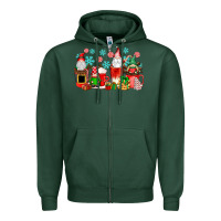 Sports Green christmas gnomes coffee cups Zipper Hoodie - texasbilliewilder
