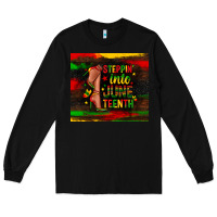 Black steppin into juneteenth Long Sleeve Tee - Zillion Design Studio