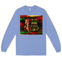 Colony Blue steppin into juneteenth Long Sleeve Tee - Zillion Design Studio