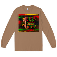 Toasted Coconut steppin into juneteenth Long Sleeve Tee - Zillion Design Studio