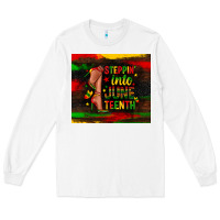 White steppin into juneteenth Long Sleeve Tee - Zillion Design Studio