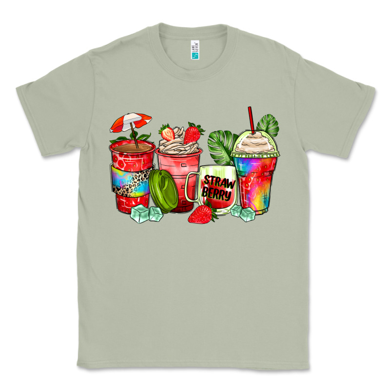 Strawberry Coffee Cups Classic Tee by Zillion Design Studio | Teevron