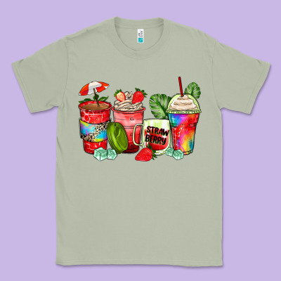 Strawberry Coffee Cups Classic Tee Designed By Zillion Design Studio
