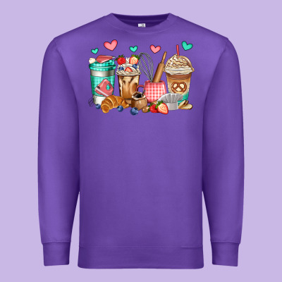 Baking Coffee Cups Premium Sweatshirt Designed By Jasminsmagicworld