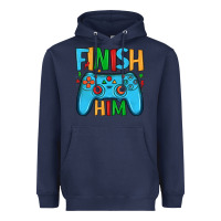 Navy finish him Heavyweight Hoodie - JahusDesignShop