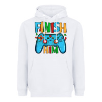 White finish him Heavyweight Hoodie - JahusDesignShop