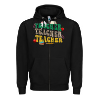 Black teacher teacher teacher Zipper Hoodie - Zillion Design Studio