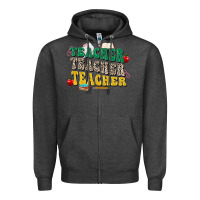 Charcoal Heather teacher teacher teacher Zipper Hoodie - Zillion Design Studio