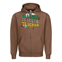 Chestnut teacher teacher teacher Zipper Hoodie - Zillion Design Studio