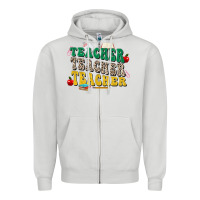 Dove Grey teacher teacher teacher Zipper Hoodie - Zillion Design Studio