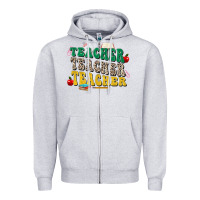 Heather Grey teacher teacher teacher Zipper Hoodie - Zillion Design Studio