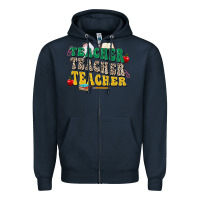 Navy teacher teacher teacher Zipper Hoodie - Zillion Design Studio