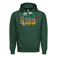Sports Green teacher teacher teacher Zipper Hoodie - Zillion Design Studio