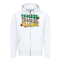 White teacher teacher teacher Zipper Hoodie - Zillion Design Studio
