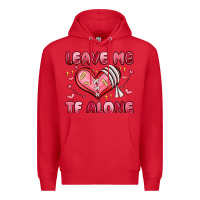 Red leave me tf alone valentines day Premium Hoodie - MaliasSmallBusiness