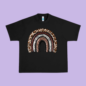 Cheetah Rainbow Urban Heavy Tee Designed By Maliassmallbusiness