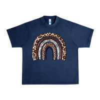 Navy Cheetah rainbow Urban Heavy Tee - MaliasSmallBusiness