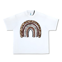 White Cheetah rainbow Urban Heavy Tee - MaliasSmallBusiness