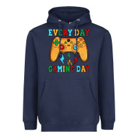 Navy every day is gaming day Heavyweight Hoodie - JahusDesignShop