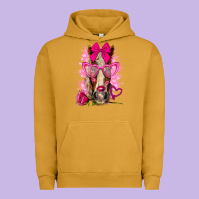 Valentines Day Horse With Sunglasses Urban Hoodie Designed By Nancycooperartshop