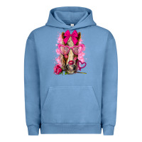 Pigment Pebble Blue valentines day horse with sunglasses Urban Hoodie - NancyCooperArtShop