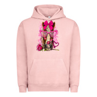 Pigment Salmon valentines day horse with sunglasses Urban Hoodie - NancyCooperArtShop