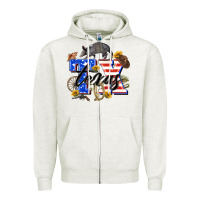 Oatmeal Heather texas tx Zipper Hoodie - Zillion Design Studio