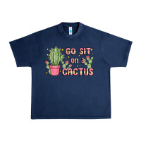 Navy go sit on a cactus Urban Heavy Tee - MaliasSmallBusiness