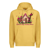 Antique Gold church is my happy place Premium Hoodie - MaliasSmallBusiness