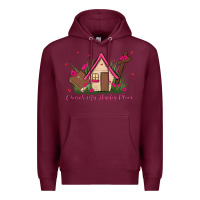 Burgundy church is my happy place Premium Hoodie - MaliasSmallBusiness