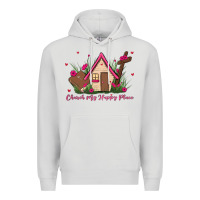 Dove Grey church is my happy place Premium Hoodie - MaliasSmallBusiness