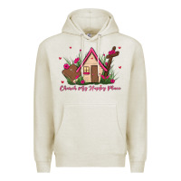 Oatmeal Heather church is my happy place Premium Hoodie - MaliasSmallBusiness