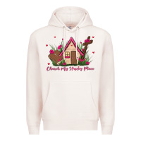 Pale Pink church is my happy place Premium Hoodie - MaliasSmallBusiness