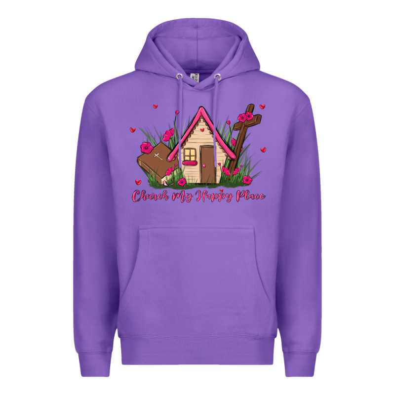 Church Is My Happy Place Premium Hoodie by MaliasSmallBusiness | Teevron