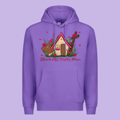 Church Is My Happy Place Premium Hoodie Designed By Maliassmallbusiness