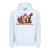 White church is my happy place Premium Hoodie - MaliasSmallBusiness