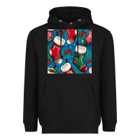 Black christmas socks seamless pattern Heavyweight Hoodie - BundleAndBundleShop