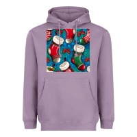 Lavender christmas socks seamless pattern Heavyweight Hoodie - BundleAndBundleShop