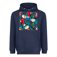 Navy christmas socks seamless pattern Heavyweight Hoodie - BundleAndBundleShop