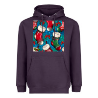 Plum christmas socks seamless pattern Heavyweight Hoodie - BundleAndBundleShop