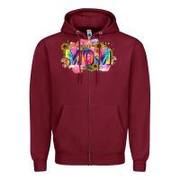 Burgundy tie dye mom Zipper Hoodie - Zillion Design Studio